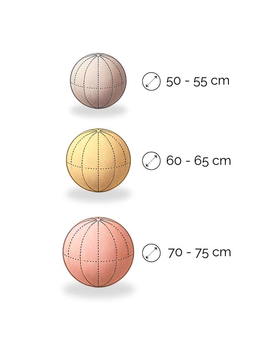 Équipez-vous d'un ballon d'assise du bon diamètre en fonction de votre taille.