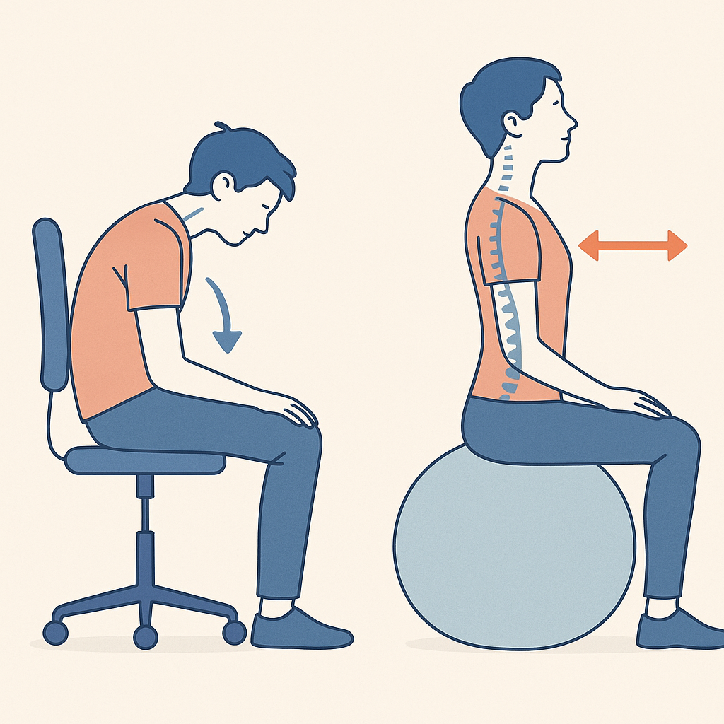 Améliorer votre posture de travail grâce au ballon d'assise.