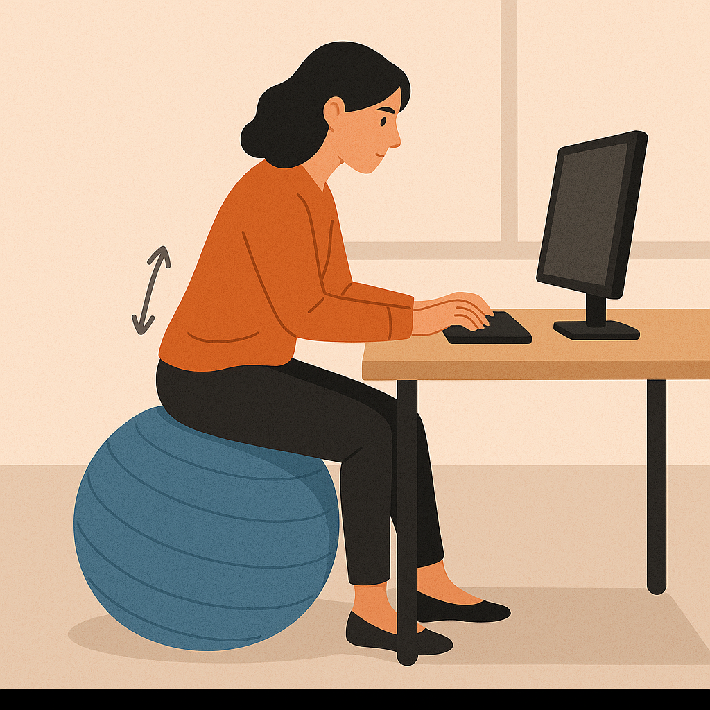 Améliorez votre confort de travail au bureau avec le ballon d'assise.
