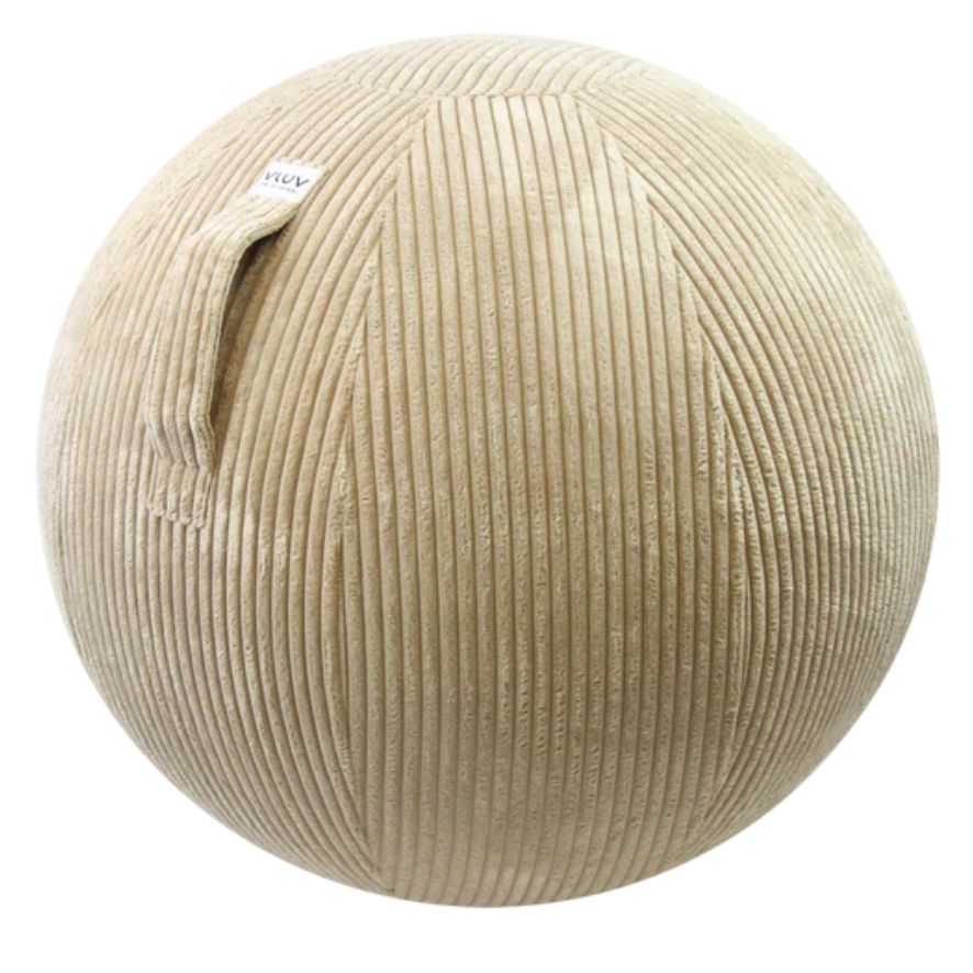 Ballon d'assise en velours côtelé de couleur beige
