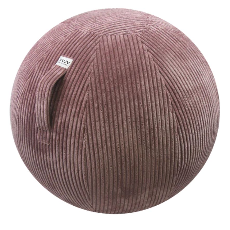 Ballon d'assise en velours côtelé de couleur rosewood