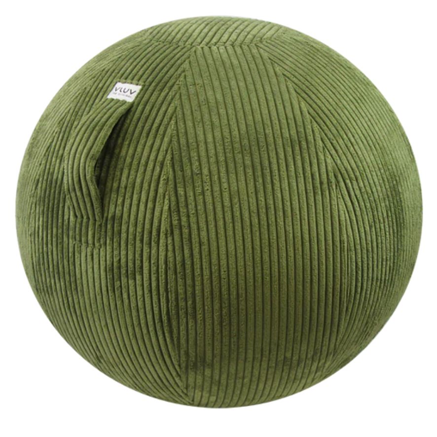 Ballon d'assise en velours côtelé de couleur vert olive