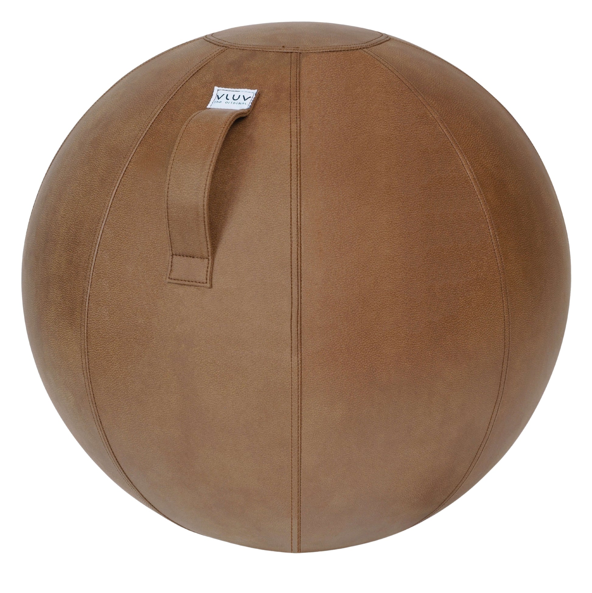 Ballon d'assise en similicuir pour bureau couleur Marron Cognac
